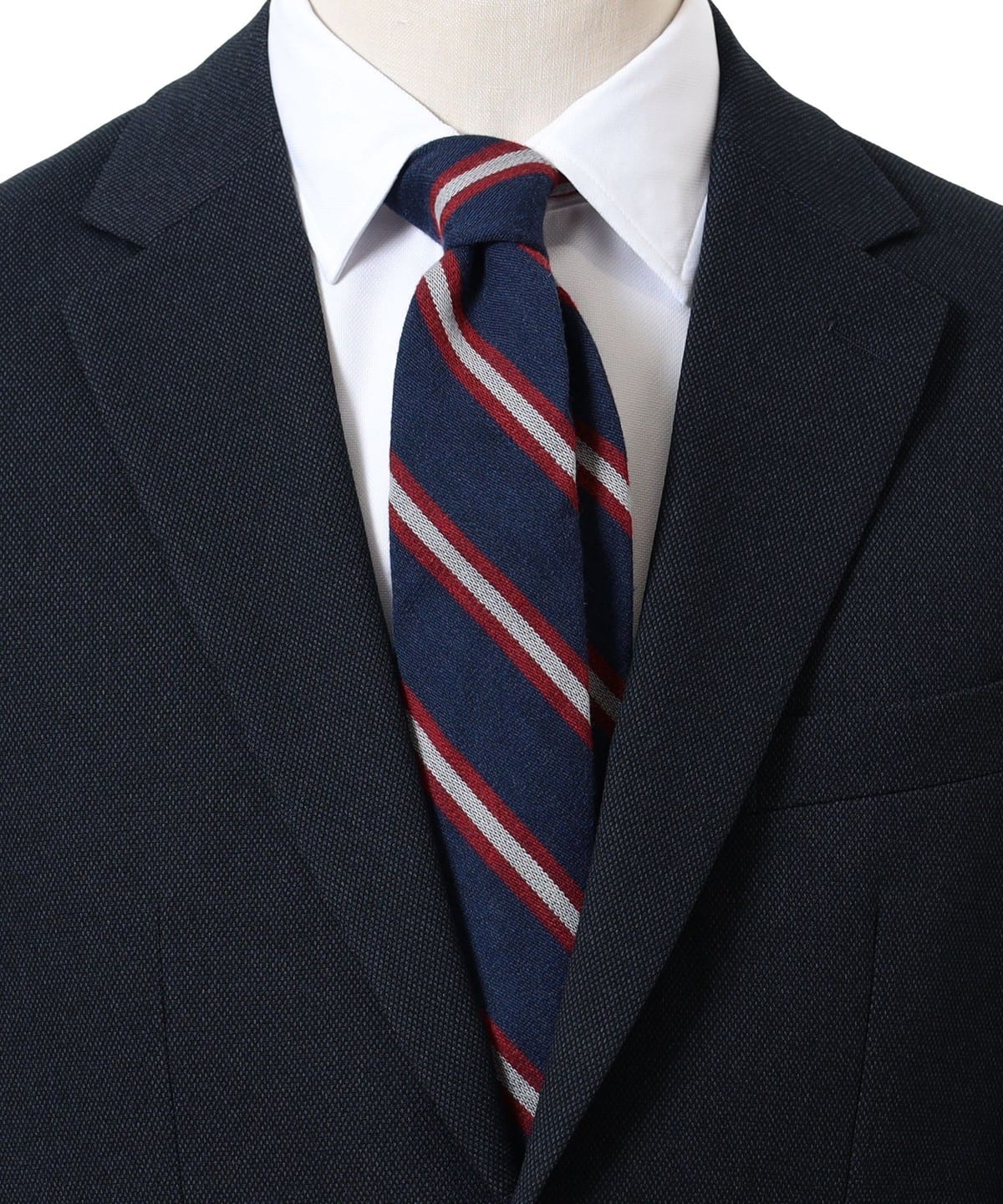 インポートファブリック ウールコットン ストライプ ネクタイ 24AW スーツ・ネクタイ MEN NAVY ONE SIZE インポートファブリック ウールコットン ストライプ ネクタイ 24AW スーツ・ネクタイ MEN NAVY ONE SIZE