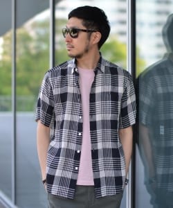 ▲B:MING by BEAMS / ハードマンズリネン チェック ショートスリーブシャツ