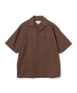 ▲B:MING by BEAMS / チェックサッカー オープンカラー シャツ