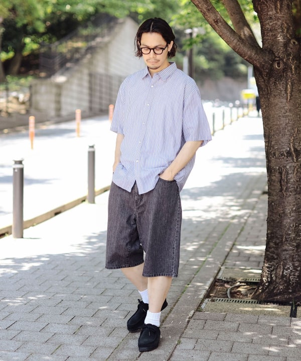 BEAMS GOLFビームスゴルフ 半袖シャツ/ハーフジップ/ストライプ柄 BEAMS GOLFビームスゴルフ 半袖シャツ/ハーフジップ/ストライプ