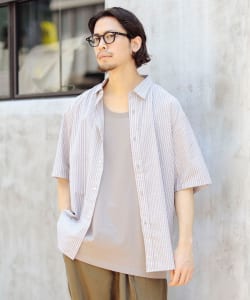 B:MING by BEAMS / 男裝 直條紋 短袖 襯衫