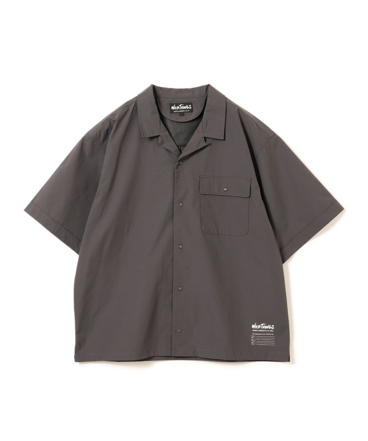 WILD THINGS ワイルドシングス / OPEN COLLAR SHIRT シャツ・ブラウス MEN GREY M WILD THINGS ワイルドシングス / OPEN COLLAR SHIRT シャツ・ブラウス MEN GREY M