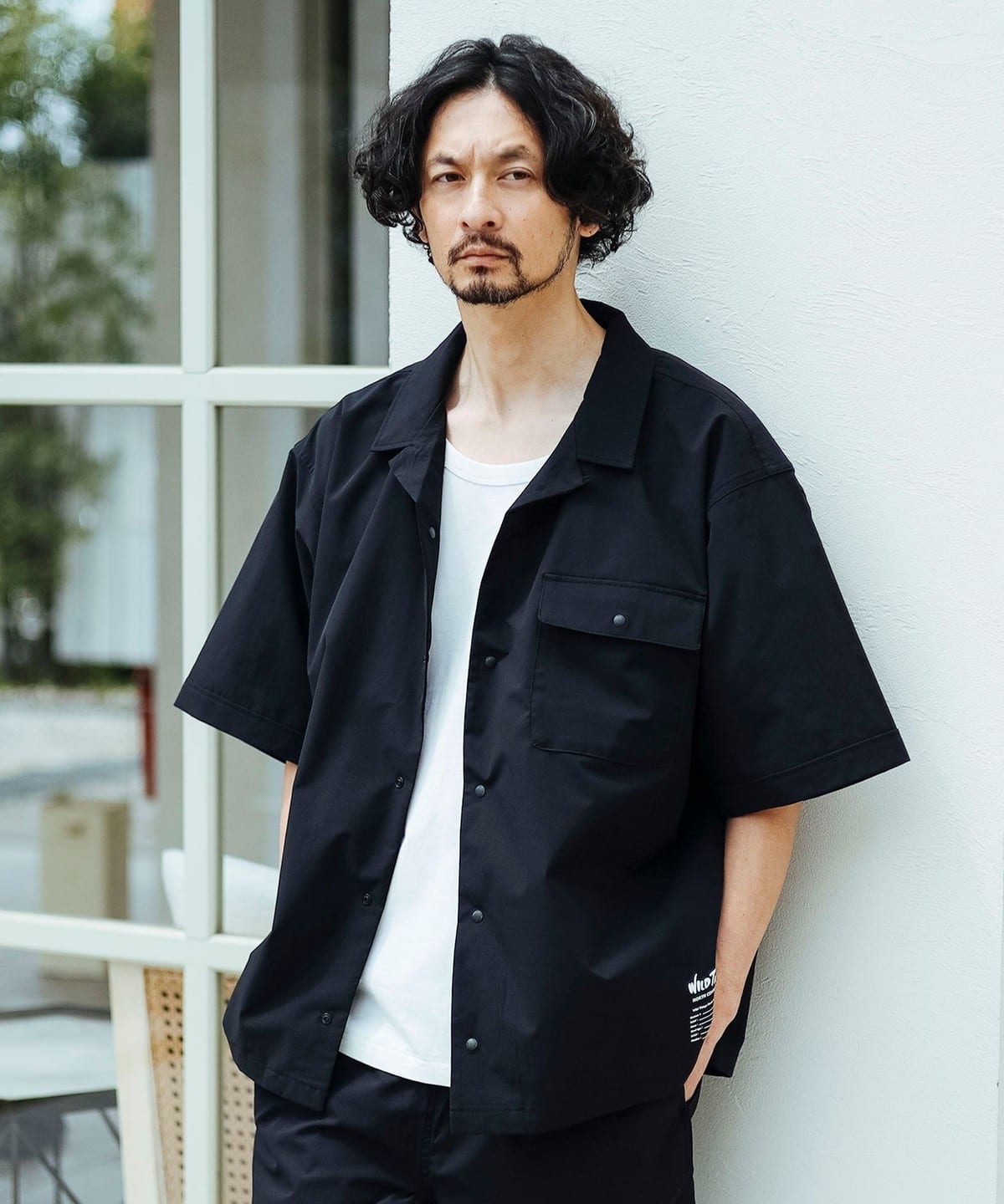 WILD THINGS ワイルドシングス / OPEN COLLAR SHIRT シャツ・ブラウス MEN BLACK XL WILD THINGS ワイルドシングス / OPEN COLLAR SHIRT シャツ・ブラウス MEN BLACK XL
