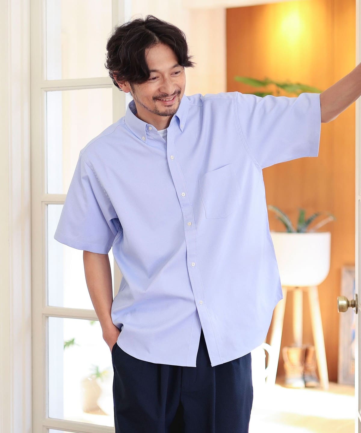 吸水速乾 オックス ボタンダウン ショートスリーブ シャツ 25SS シャツ・ブラウス MEN SAX S 吸水速乾 オックス ボタンダウン ショートスリーブ シャツ 25SS シャツ・ブラウス MEN SAX S