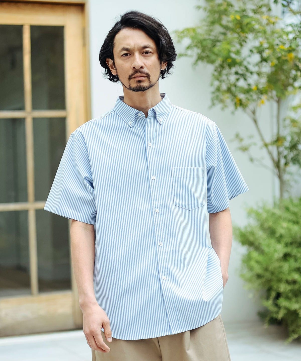 吸水速乾 オックス ボタンダウン ショートスリーブ シャツ 25SS シャツ・ブラウス MEN STRIPE XL 吸水速乾 オックス ボタンダウン ショートスリーブ シャツ 25SS シャツ・ブラウス MEN STRIPE XL