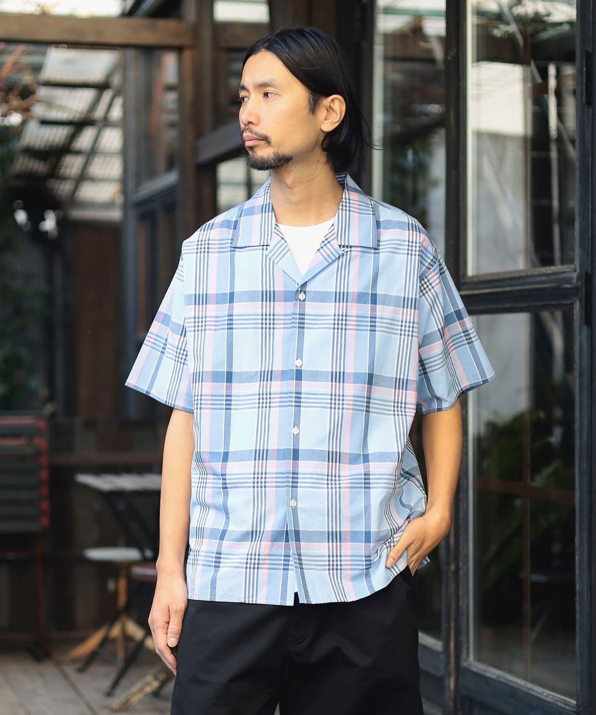 ambiance / Check open-collared Shirt シャツ・ブラウス MEN SAX M ambiance / Check open-collared Shirt シャツ・ブラウス MEN SAX M