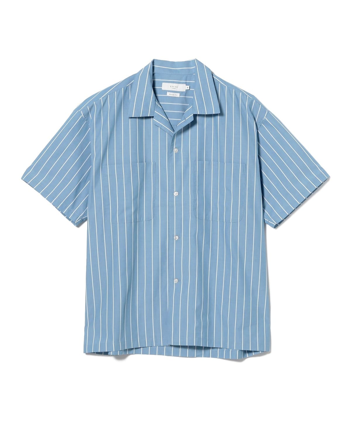 未使用新品 JIMIN MUSEオープンカラーシャツM B:MING by BEAMS（ビーミング by ビームス）吸水速乾 ストライプ