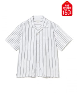 【+15%ポイントUP】吸水速乾 ストライプ オープンカラー シャツ