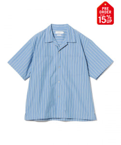 【+15%ポイントUP】吸水速乾 ストライプ オープンカラー シャツ