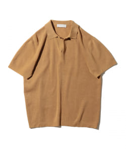 ▲B:MING by BEAMS / 和紙 リブニット スキッパー ポロシャツ