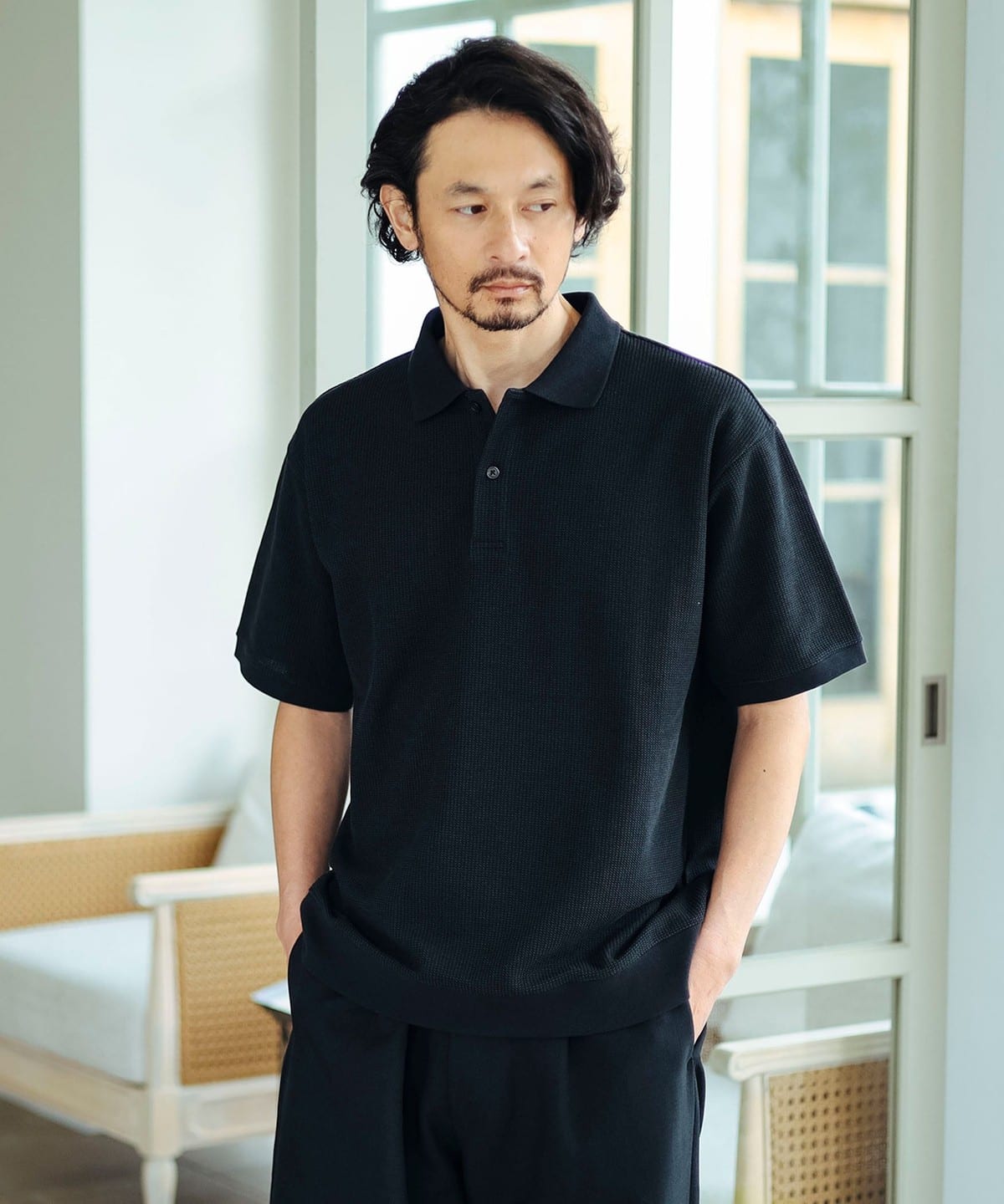 吸水速乾 UVカット 抗菌防臭 マルチ ファンクション ポロシャツ シャツ・ブラウス MEN BLACK L 吸水速乾 UVカット 抗菌防臭 マルチ ファンクション ポロシャツ シャツ・ブラウス MEN BLACK L