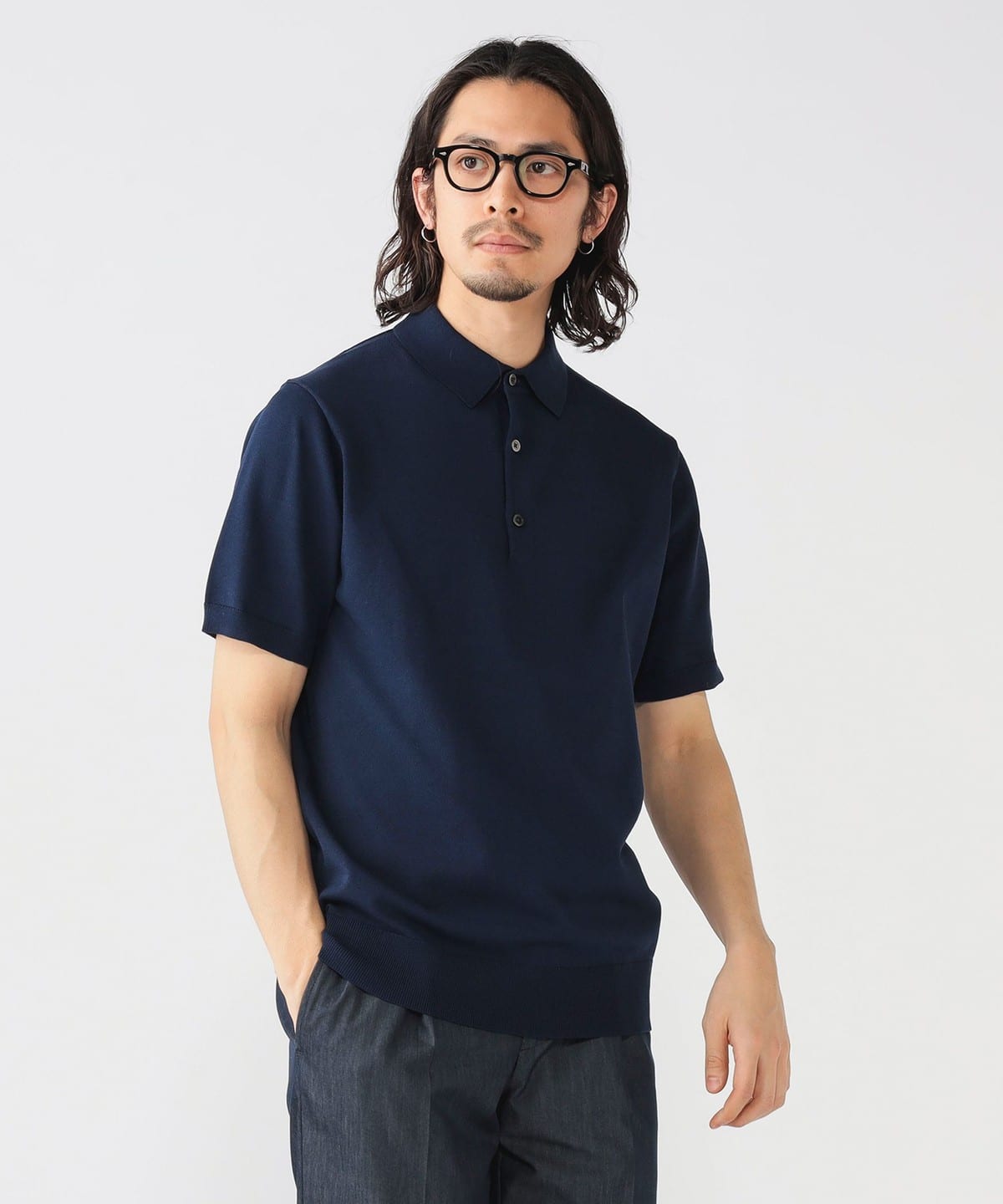 ウォッシャブル ニット ポロシャツ 25SS シャツ・ブラウス MEN NAVY XL ウォッシャブル ニット ポロシャツ 25SS シャツ・ブラウス MEN NAVY XL
