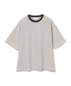 ▲B:MING by BEAMS / ドロップショルダー ボーダー 5分袖 Tシャツ