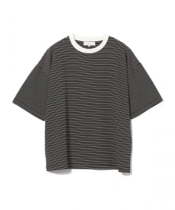 ▲B:MING by BEAMS / ドロップショルダー ボーダー 5分袖 Tシャツ