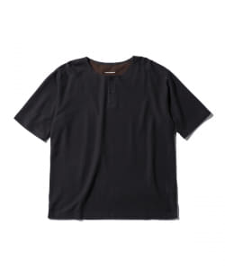 ▲B:MING by BEAMS / ドロップショルダー 2ボタン ヘンリーネック Tシャツ