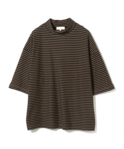 ▲B:MING by BEAMS / ボーダー ドロップショルダー モックネック Tシャツ