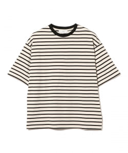 ▲＜UNISEX＞ B:MING by BEAMS ボーダー ドロップショルダー クルーネック Tシャツ(ドロップフィット)