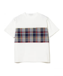 B:MING by BEAMS / 男裝 馬德拉斯格紋 拼接 寬鬆 T恤
