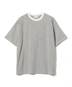 ▲ ミジンボーダー クルーネックTシャツ(ビックフィット)