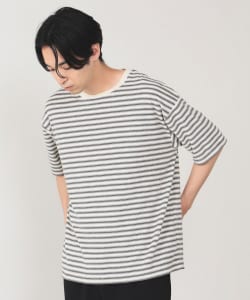 B:MING by BEAMS / 男裝 短毛絨 橫條紋 短袖 T恤