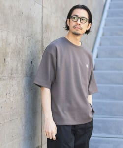 B:MING by BEAMS / 男裝 雙面織 貼標 圓領 短袖 T恤