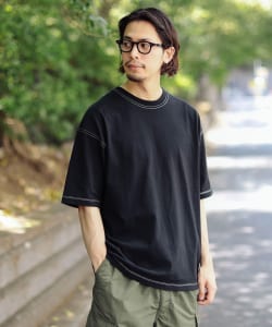 ヘビーウエイト 配色ステッチ クルーネック Tシャツ