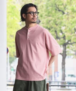 【別注】Healthknit / ピグメント ヘンリーネック Tシャツ
