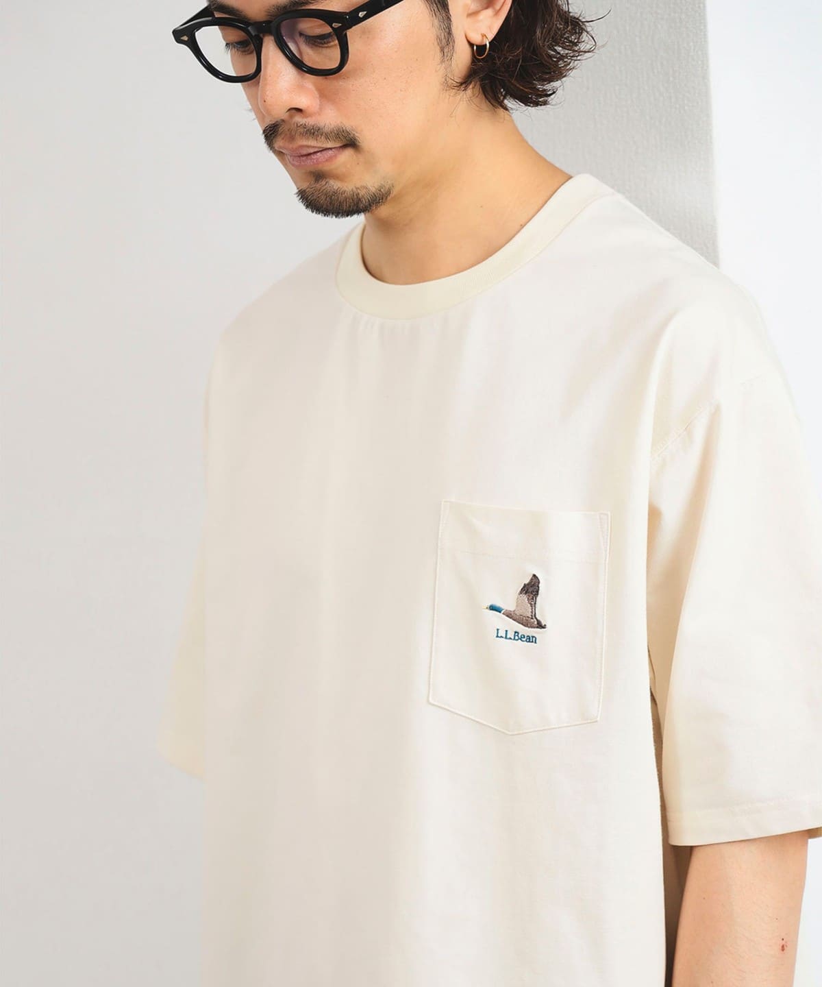L. L.Bean エル・エル・ビーン / Mallard Embroidery Short-Sleeve Tee Tシャツ・カットソー MEN Ivory S L. L.Bean エル・エル・ビーン / Mallard Embroidery Short-Sleeve Tee Tシャツ・カットソー MEN Ivory S