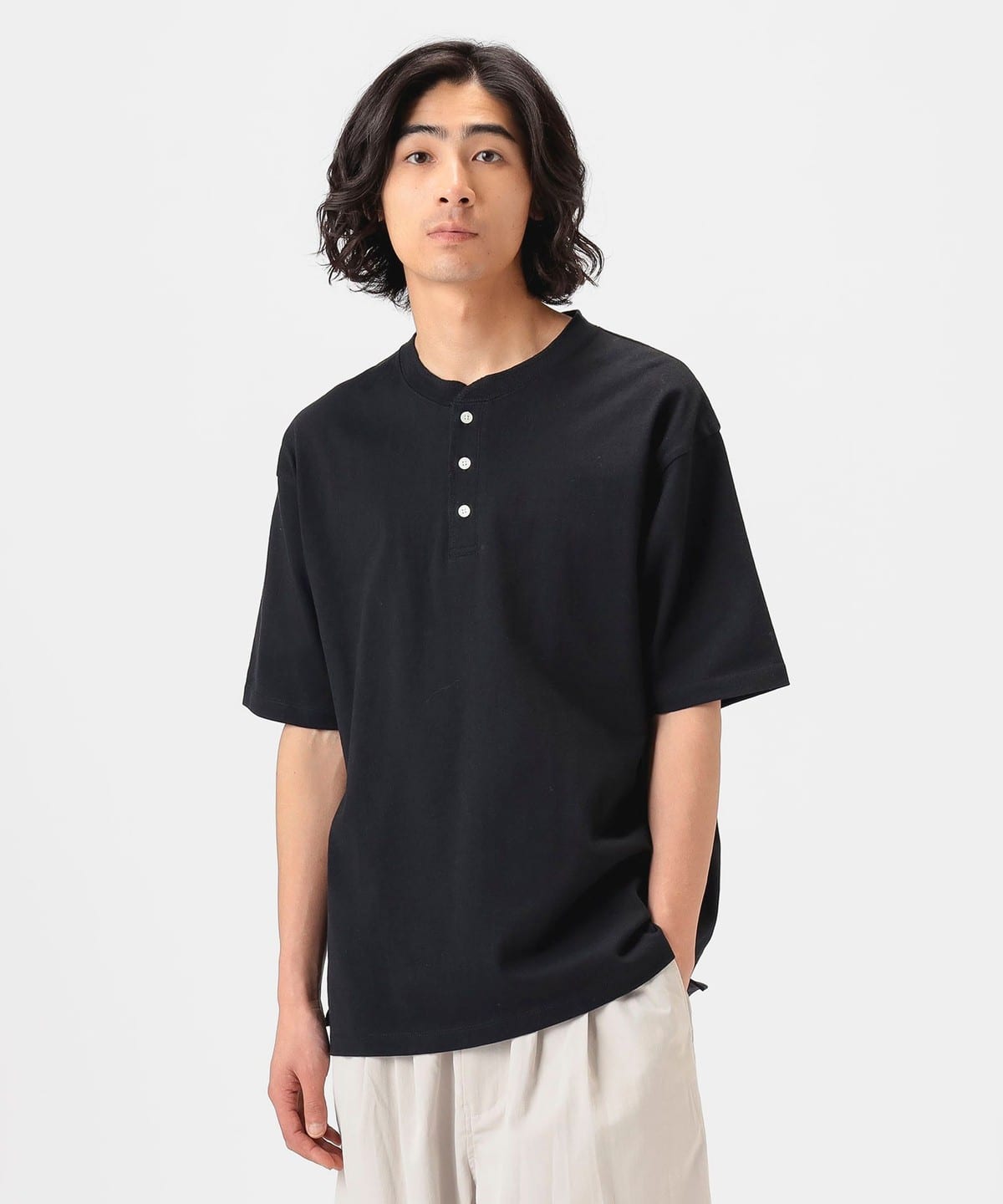 visvim giza design ヘンリーネック Tシャツ 長袖 ボタン メンズ