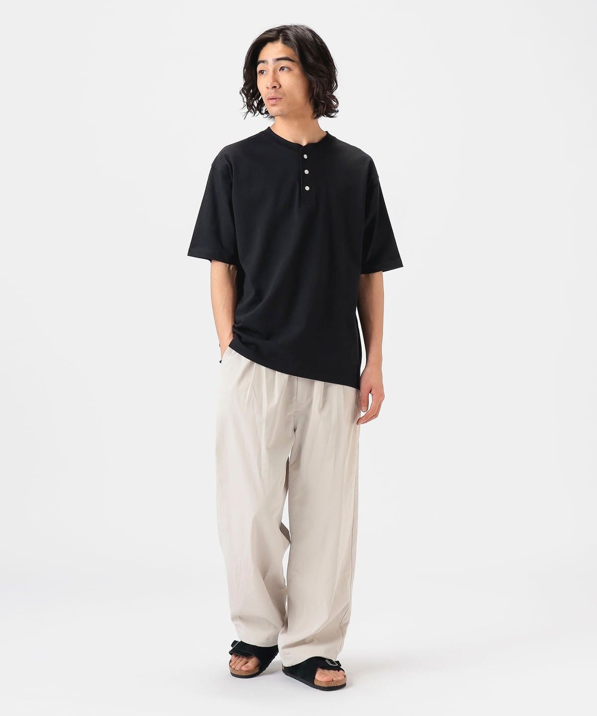 visvim giza design ヘンリーネック Tシャツ 長袖 ボタン メンズ