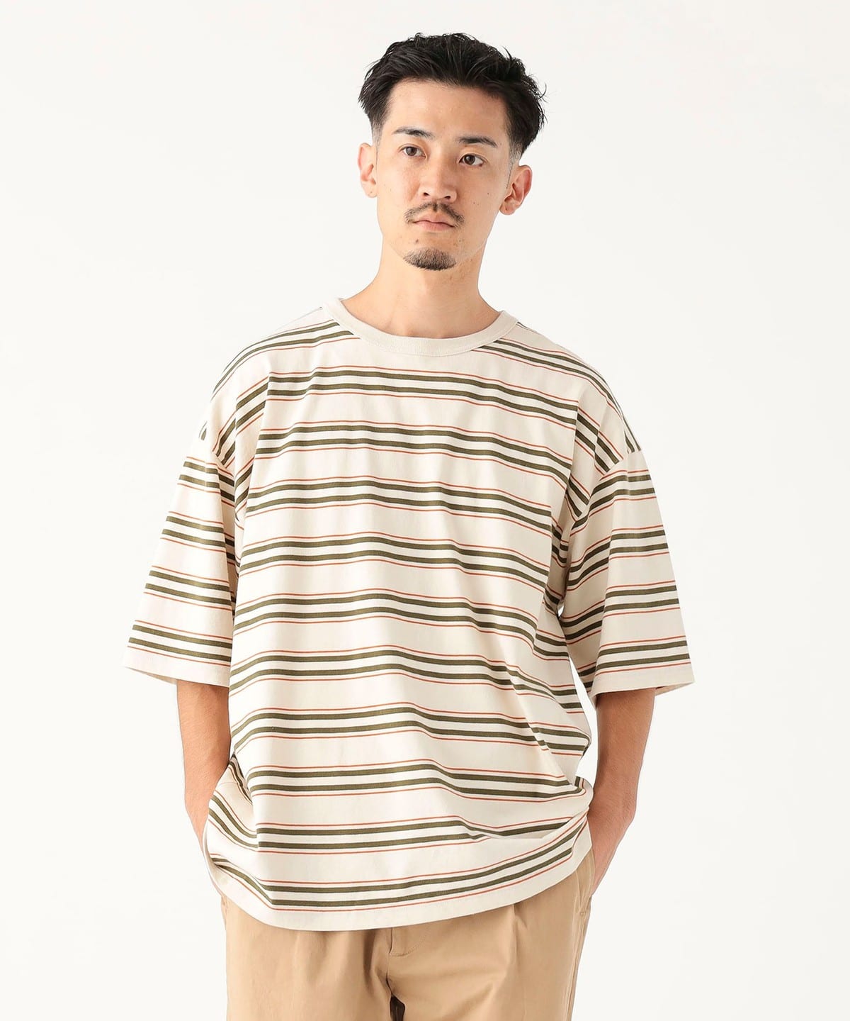 【9/18再値下げ】フェード ボーダー ビッグ Tシャツ Tシャツ・カットソー MEN ECRU XL 【9/18再値下げ】フェード ボーダー ビッグ Tシャツ Tシャツ・カットソー MEN ECRU XL