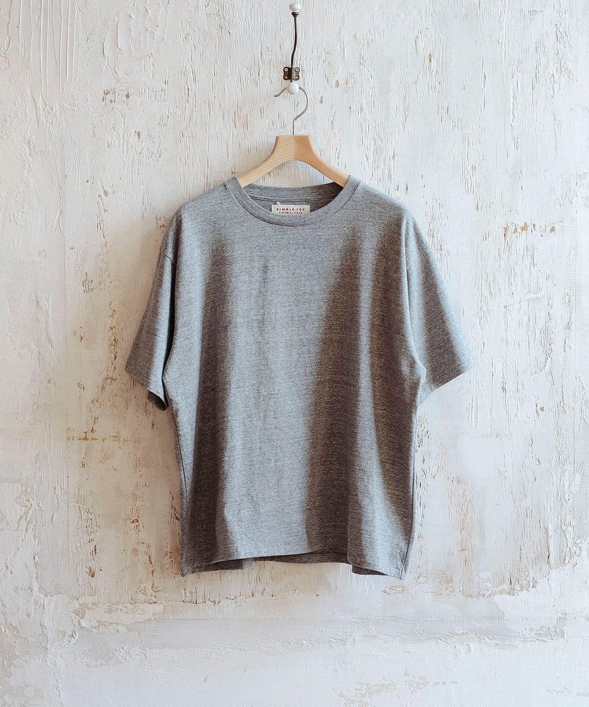 SIMPLE YET / オリジナルコットン ハーフスリーブ Tシャツ Tシャツ・カットソー MEN TOP GREY S SIMPLE YET / オリジナルコットン ハーフスリーブ Tシャツ Tシャツ・カットソー MEN TOP GREY S