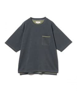 ダブルフェイス クルーネック ポケット Tシャツ