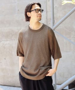 メッシュ クルーネック ニット Tシャツ