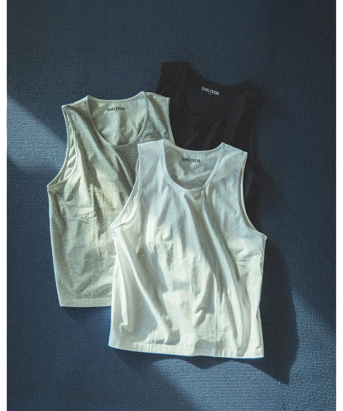 【別注】SHELTECH / 接触冷感 吸水速乾 UVカット タンクトップ Tシャツ・カットソー MEN WHITE S 【別注】SHELTECH / 接触冷感 吸水速乾 UVカット タンクトップ Tシャツ・カットソー MEN WHITE S