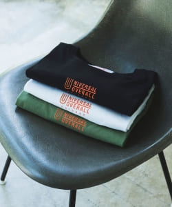 ▲UNIVERSAL OVERALL × B:MING by BEAMS / 別注 センターロゴ プリント Tシャツ