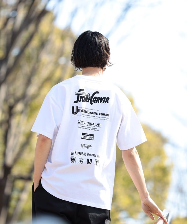 B:MING by BEAMS（ビーミング by ビームス）【別注】UNIVERSAL OVERALL / Logo embroidery Print  TEE（Tシャツ・カットソー Tシャツ）通販｜BEAMS