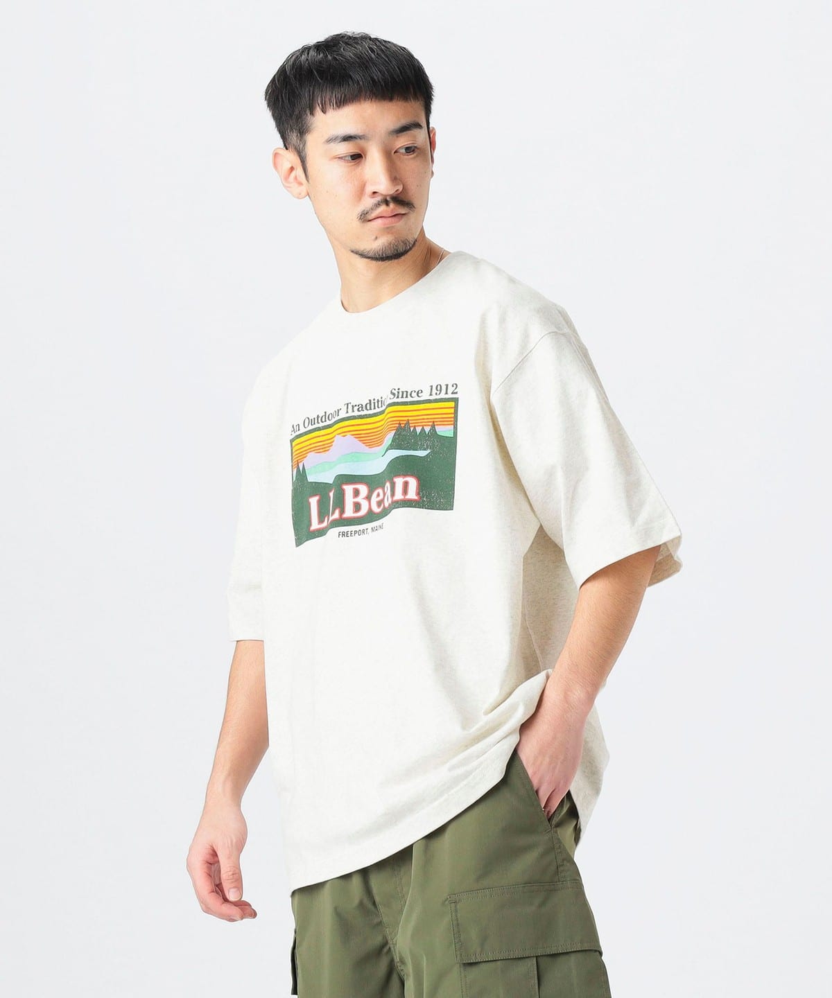 L. L.Bean エル・エル・ビーン / Morrill Short-Sleeve Katahdin Logo Tee Tシャツ・カットソー MEN BIRCH XL L. L.Bean エル・エル・ビーン / Morrill Short-Sleeve Katahdin Logo Tee Tシャツ・カットソー MEN BIRCH XL