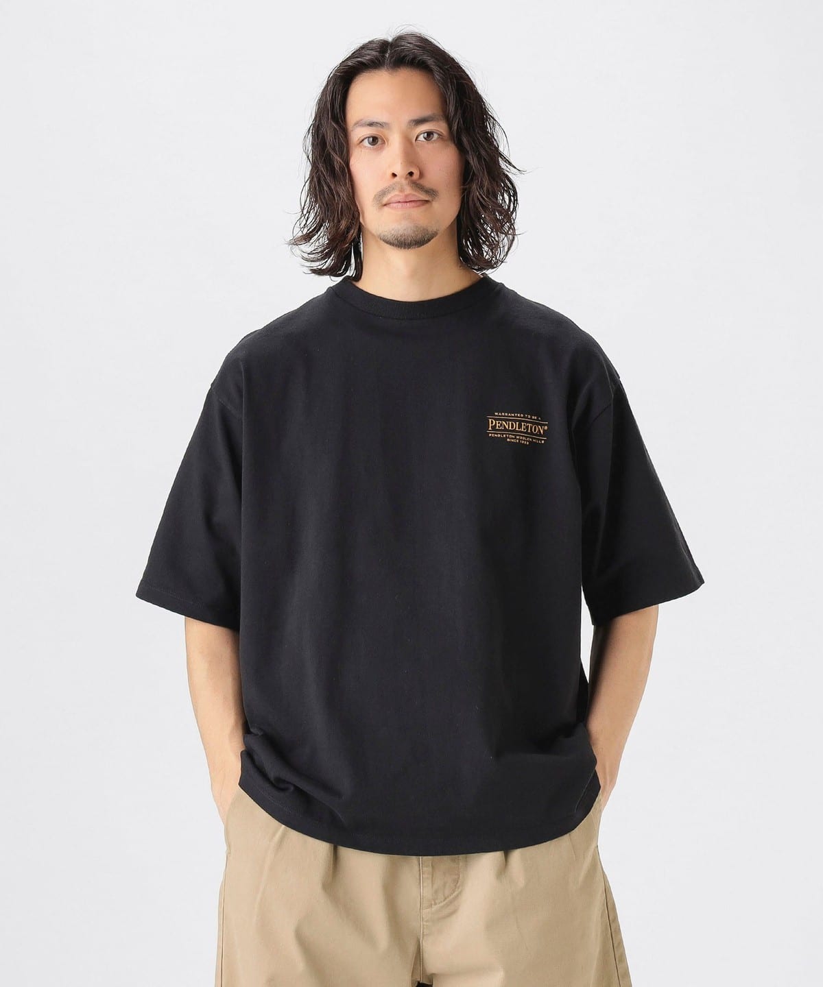 �y�ʒ��zPENDLETON �y���h���g�� / PWM �v�����g T�V���c T�V���c�E�J�b�g�\�[ MEN BLACK S