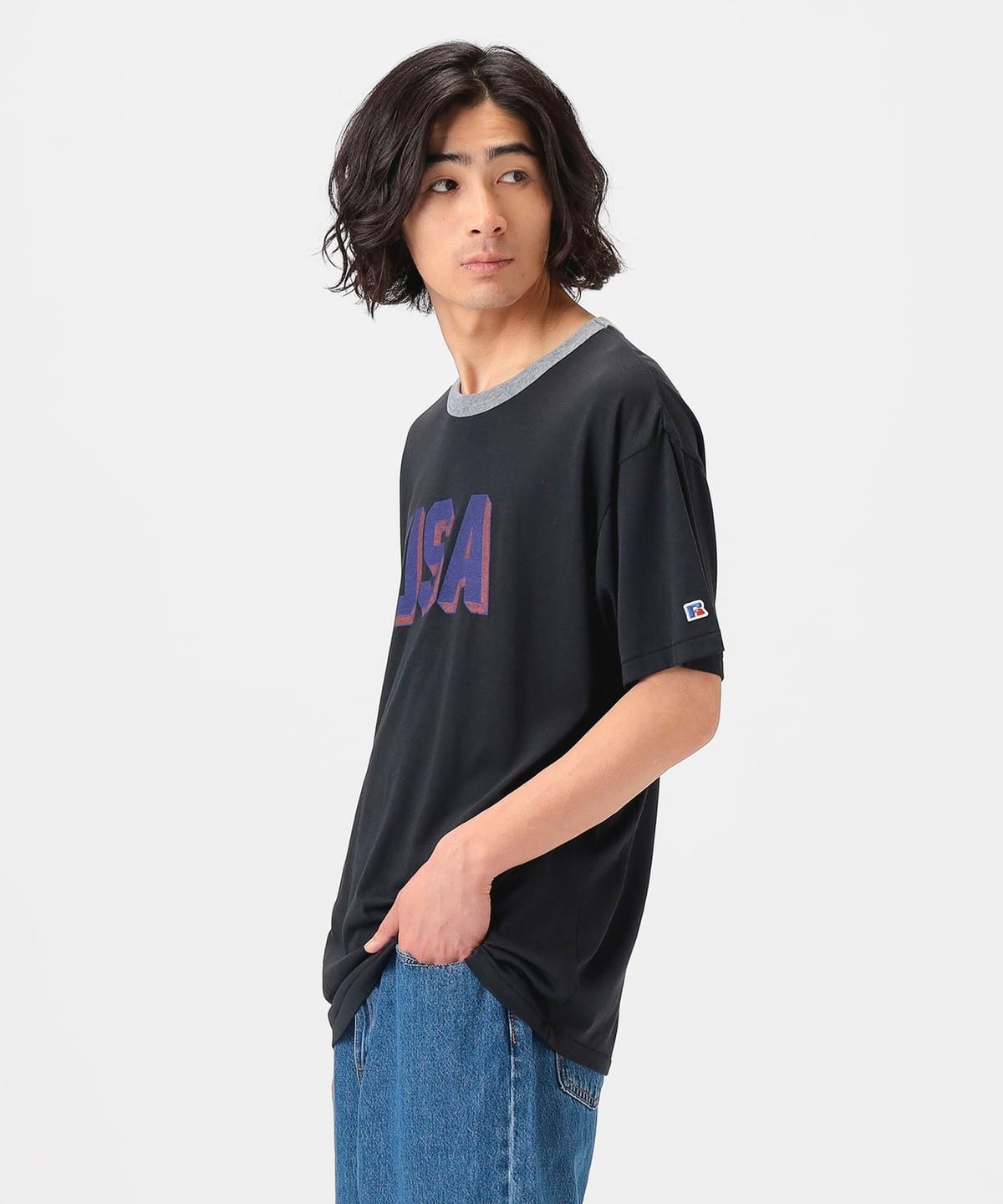 【別注】RUSSELLプリントTシャツ Russell Athletic tシャツ 「別注」RUSSELL ATHLETIC / リンガー