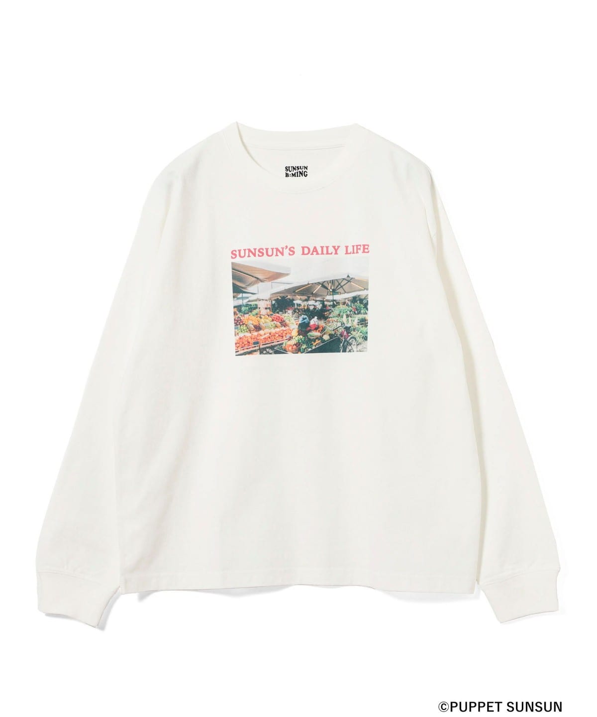 PUPPET SUNSUN × B:MING by BEAMS ビーミング by ビームス / フェード フォトプリント ロングスリーブ Tシャツ【market】(S XL) Tシャツ・カットソー MEN OFF WHT L PUPPET SUNSUN × B:MING by BEAMS ビーミング by ビームス / フェード フォトプリント ロングスリーブ Tシャツ【market】(S XL) Tシャツ・カットソー MEN OFF WHT L