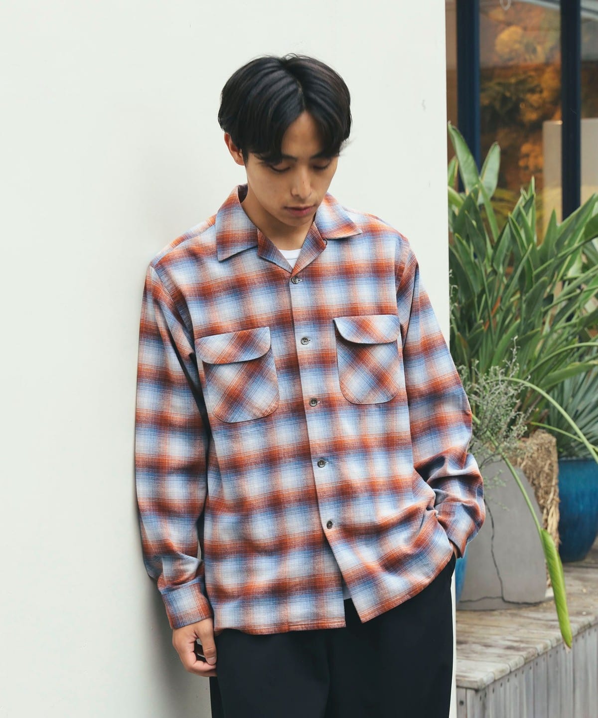 PENDLETON x B:MING by BEAMS / Special order open collar shirt