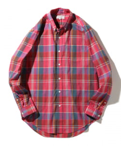 ▲B:MING by BEAMS / マドラスチェック ボタンダウン シャツ