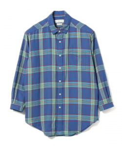 ▲B:MING by BEAMS /  リラックス チェック 8分袖 レギュラーカラーシャツ