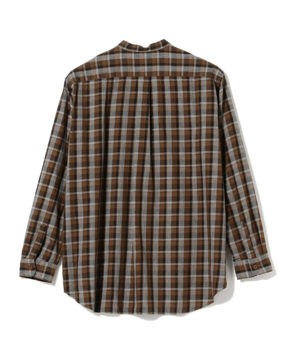 【新品】ダントン　カラーバンドシャツ　taupe　44（XLサイズ相当）