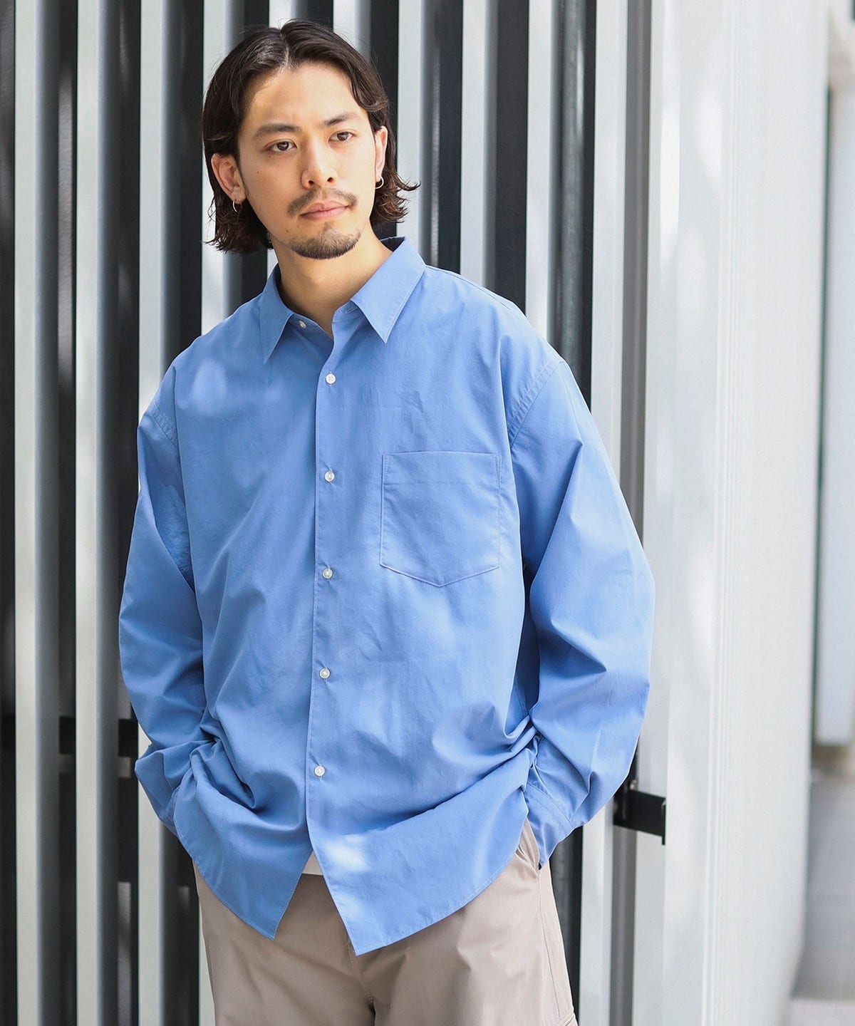 リラックスフィット ライトポリ レギュラーカラー シャツ シャツ・ブラウス MEN SAX XL リラックスフィット ライトポリ レギュラーカラー シャツ シャツ・ブラウス MEN SAX XL