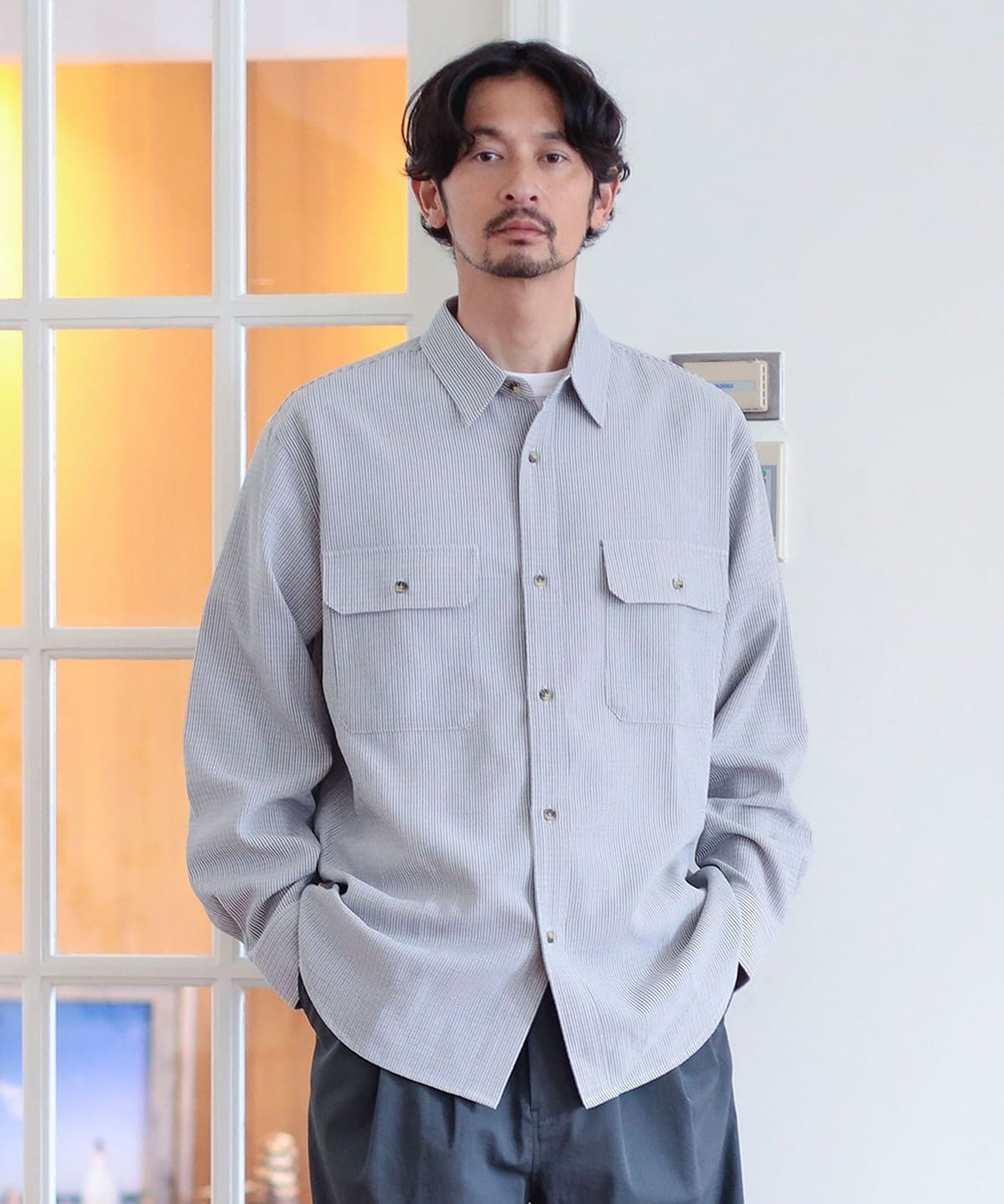 Polyester twill work shirt｜BEAMS PLUS（ビームス プラス）｜BEAMS