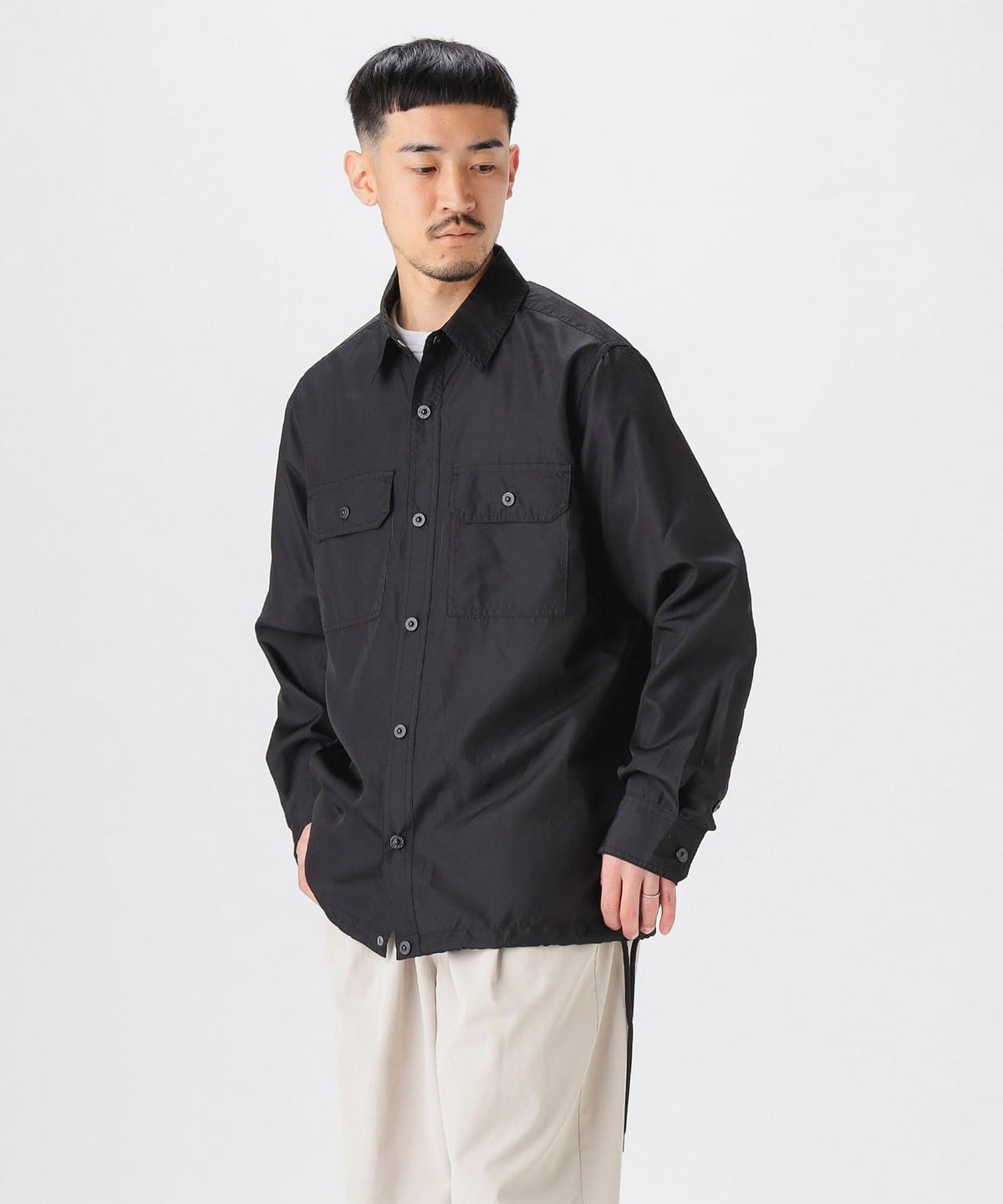 TAION タイオン / Non down Military Long Sleeve Shirt シャツ・ブラウス MEN BLACK XXL TAION タイオン / Non down Military Long Sleeve Shirt シャツ・ブラウス MEN BLACK XXL