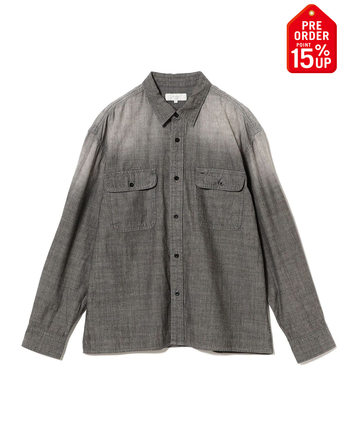 【+15%ポイントUP】ユーズド加工 シャンブレー シャツ シャツ・ブラウス MEN BLACK L 【+15%ポイントUP】ユーズド加工 シャンブレー シャツ シャツ・ブラウス MEN BLACK L