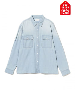 【+15%ポイントUP】ユーズド加工 シャンブレー シャツ